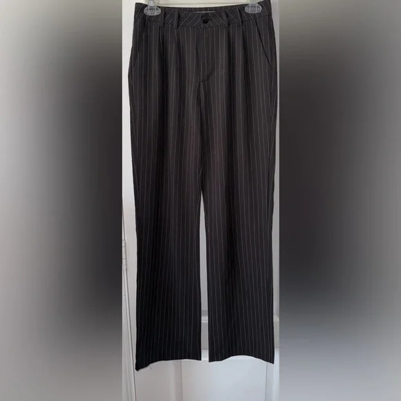 Adika Like New Black Lucille Pinstripe Vest & Pants Set
